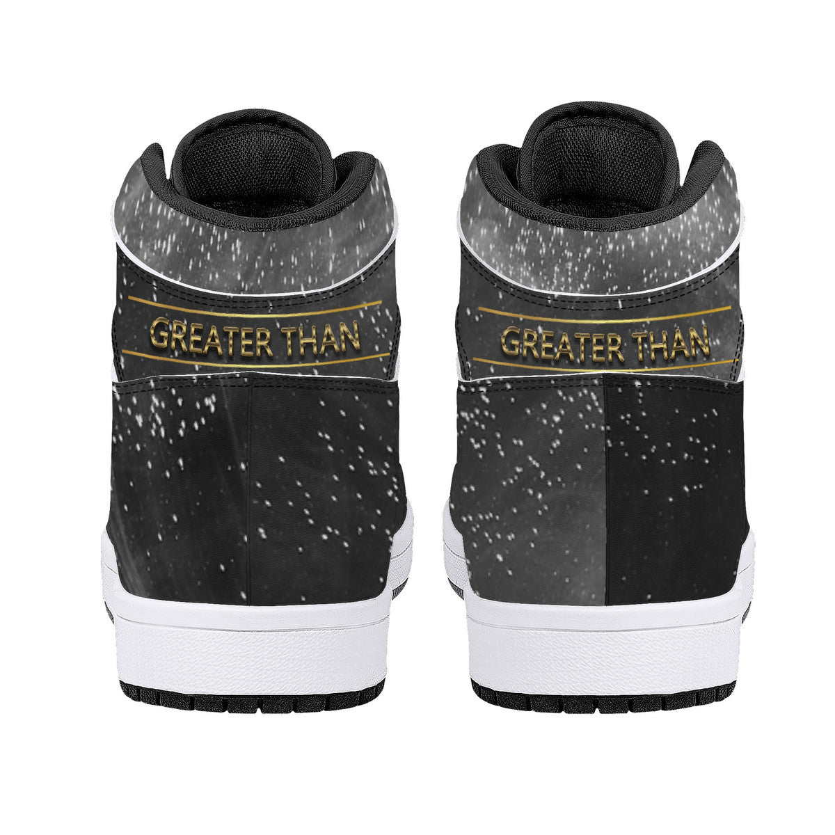 Smokey High-Top Synthetic Leather Sneakers - Black