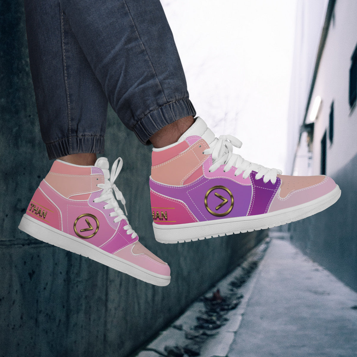 Cotton Candy- High Top Synthetic Leather Sneaker