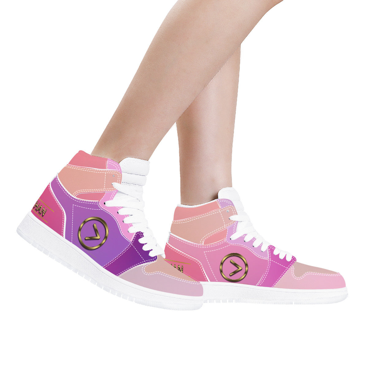 Cotton Candy- High Top Synthetic Leather Sneaker