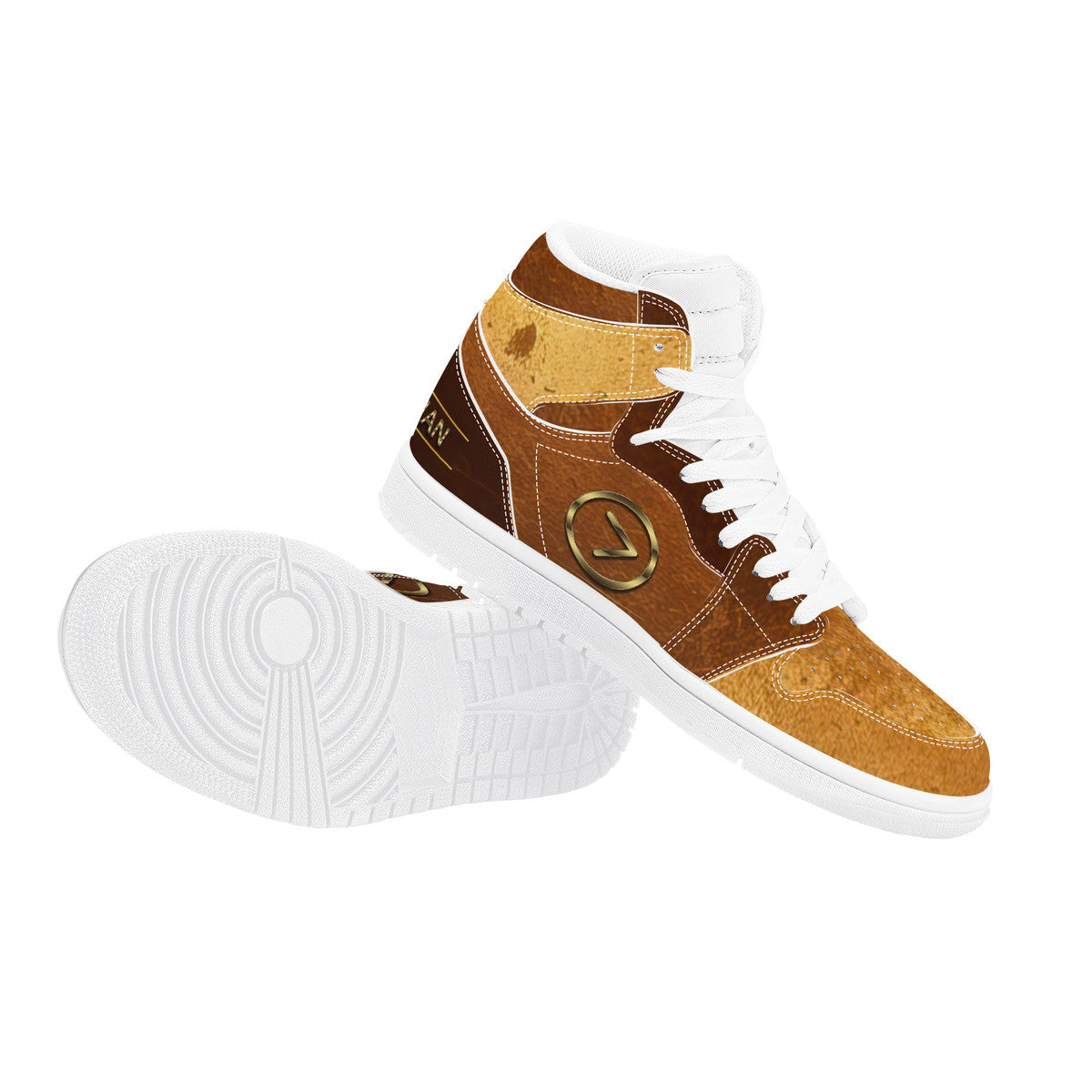 Bronze High Top Synthetic Leather Sneaker