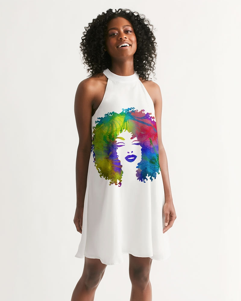 multi colored afro WOMAN Women's Halter Dress