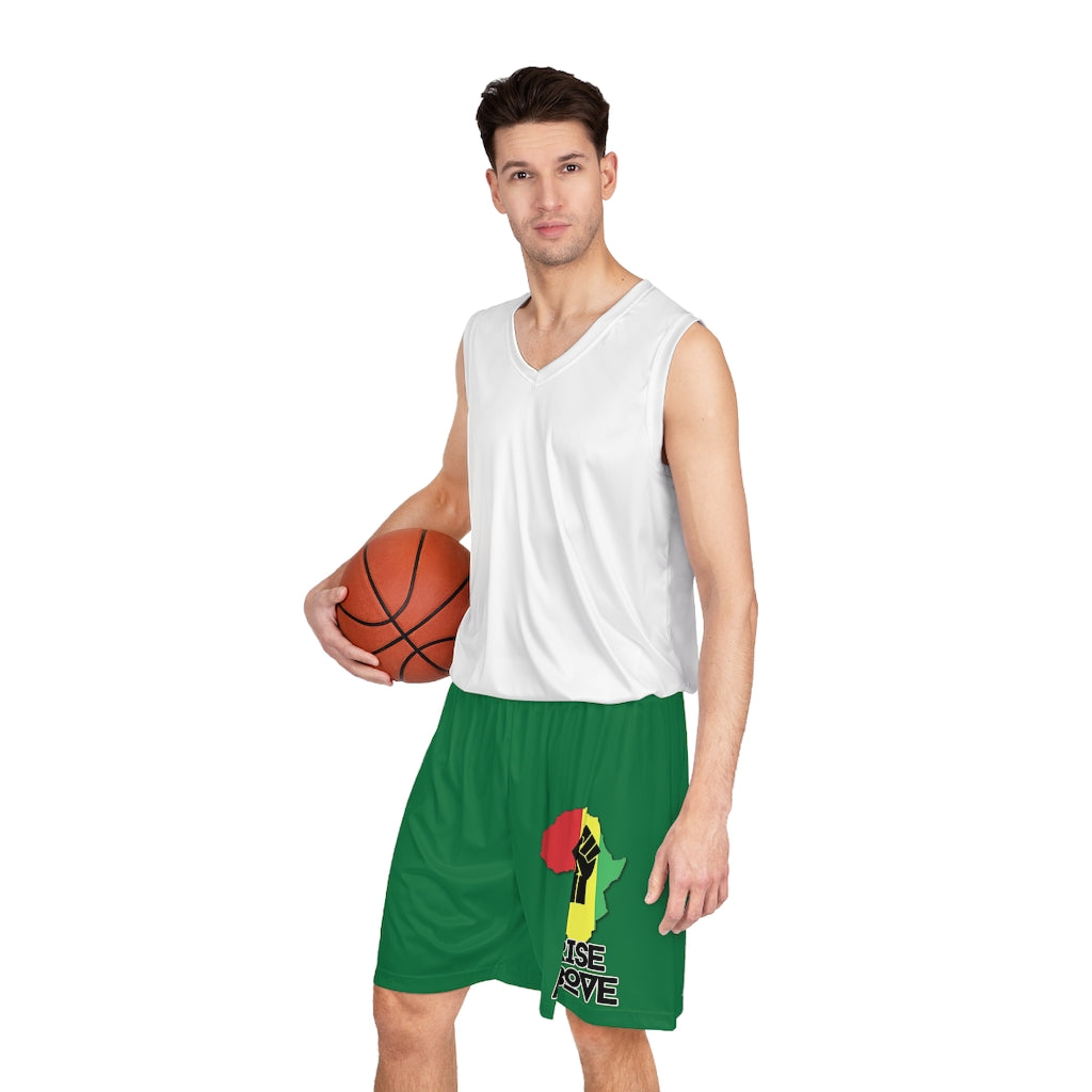 Rise Above: RBG Pride- Green Basketball Shorts