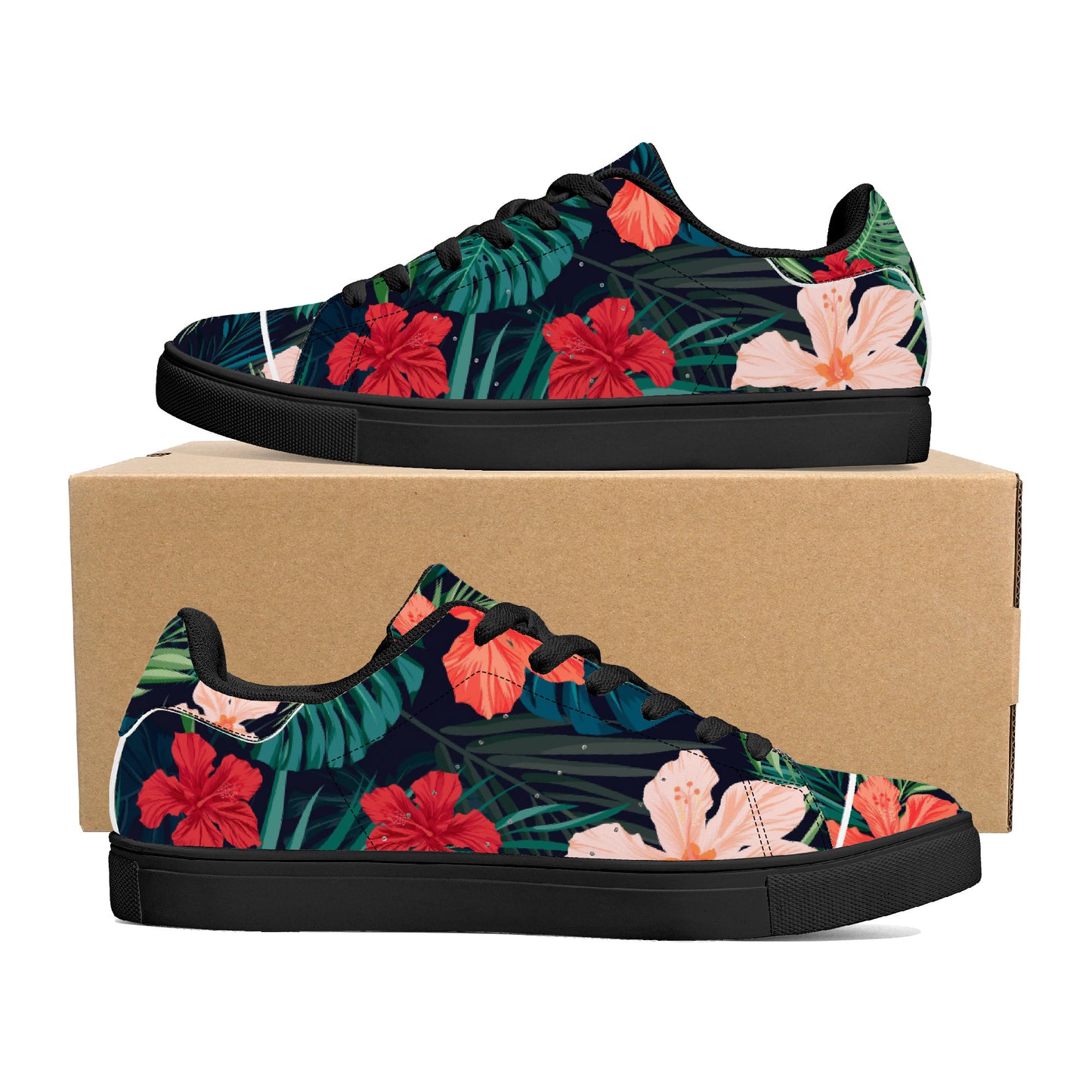 Paradise Low-Top Synthetic Leather Sneakers - Black