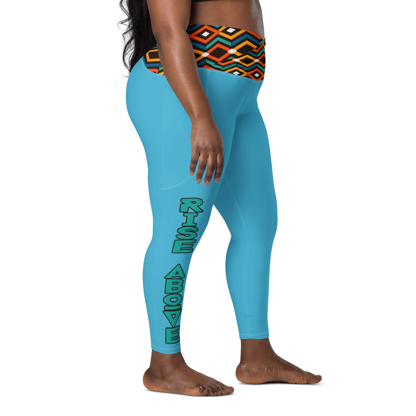 Rise Above: Coat of Many Colors Crossover leggings with pockets