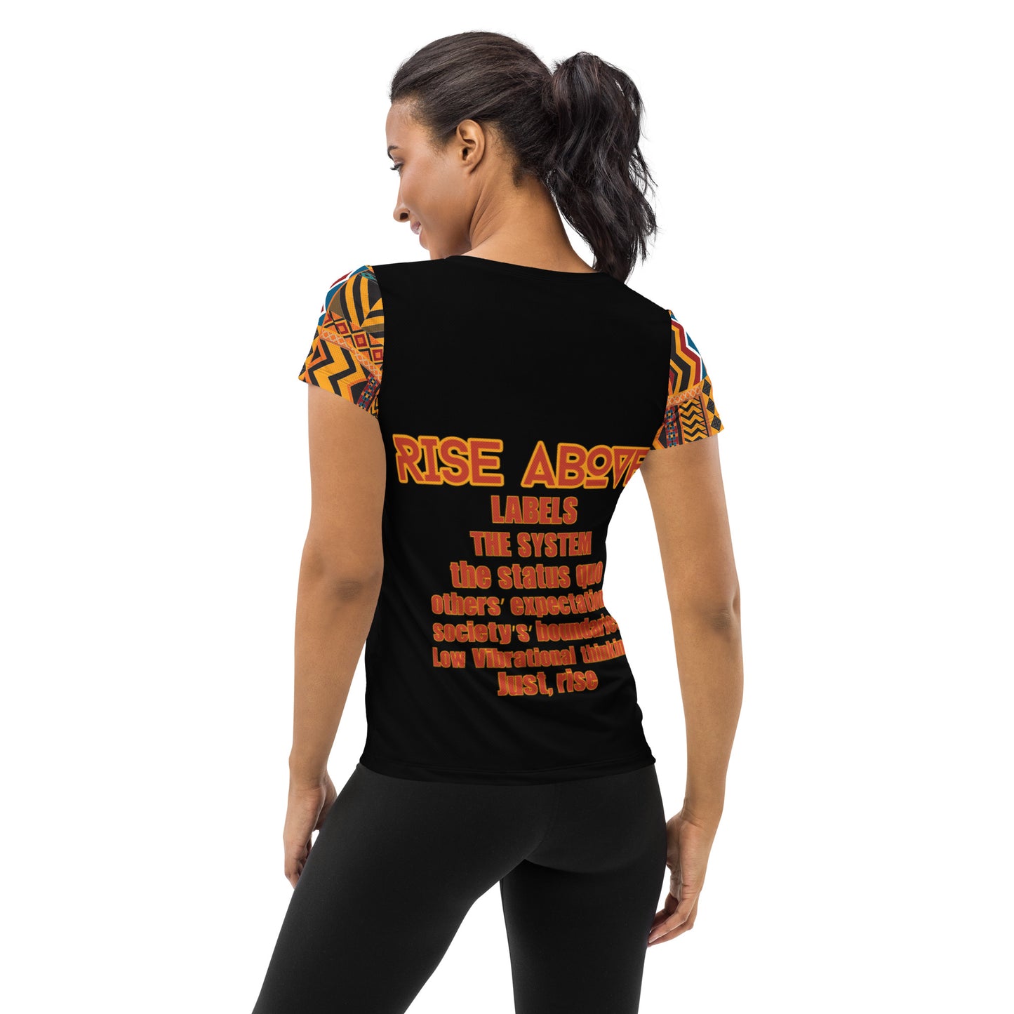 Rise Above: Village Rebel Nights- Women's Athletic T-shirt