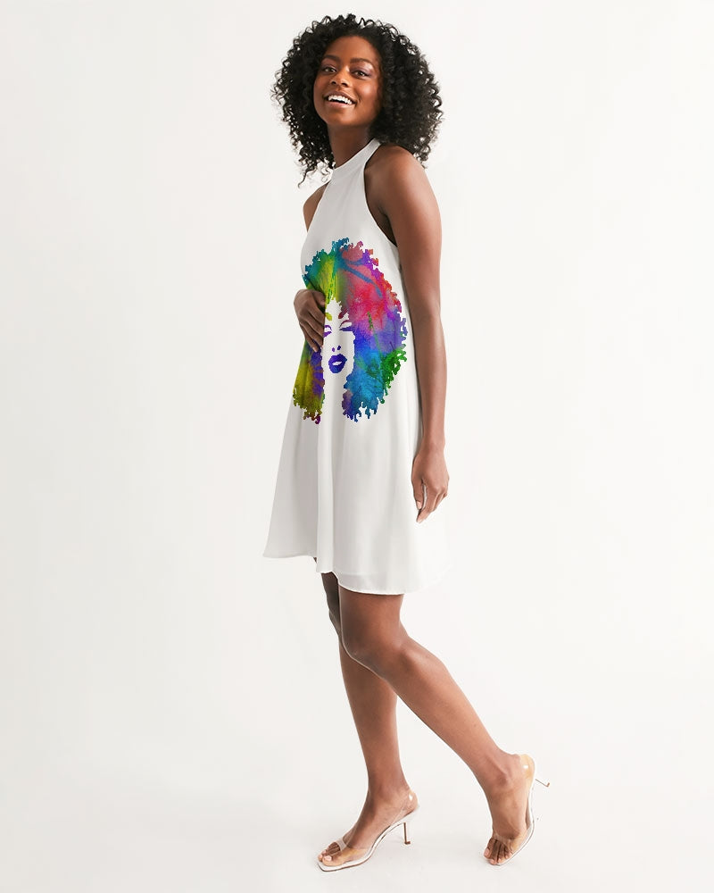 multi colored afro WOMAN Women's Halter Dress