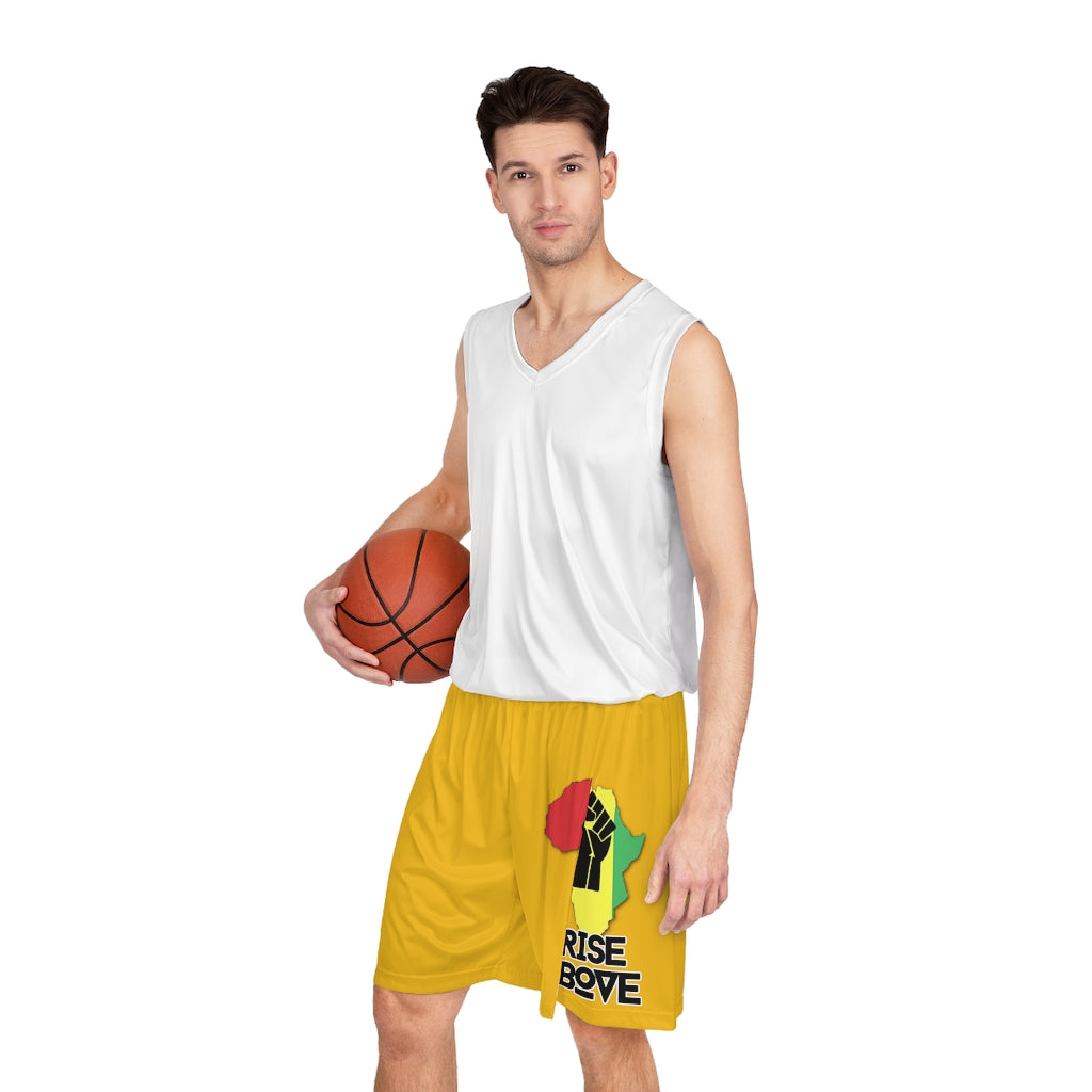 Rise Above: RBG Pride-Yellow Basketball Shorts