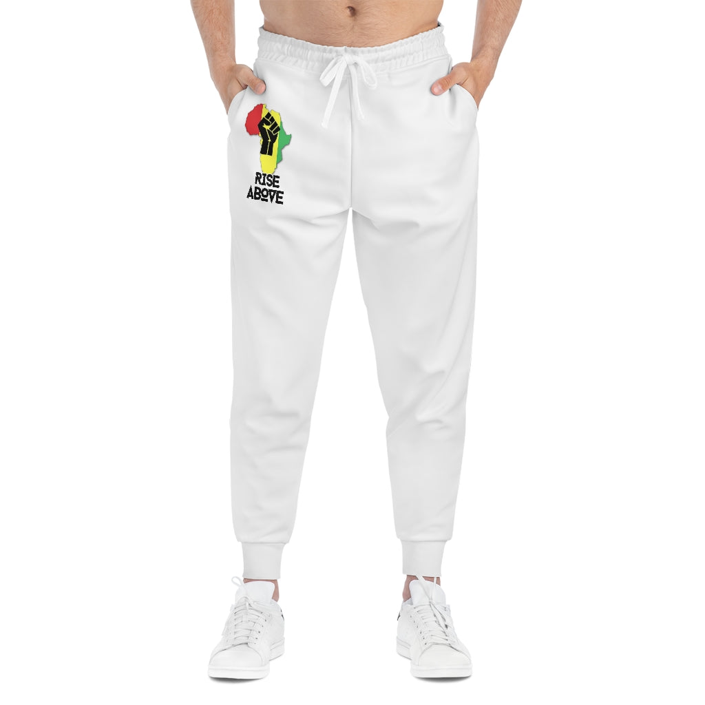 Rise Above: RBG Pride White Athletic Joggers