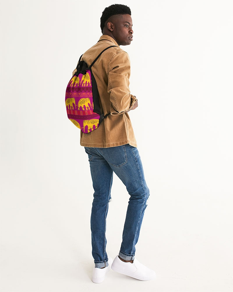 Charge of the Elephants Canvas Drawstring Bag