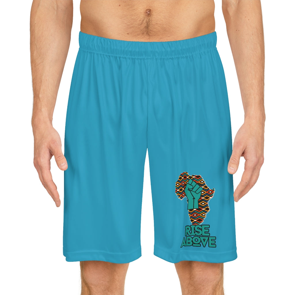 Rise Above: Coat of Many Colors-Ocean Blue Basketball Shorts