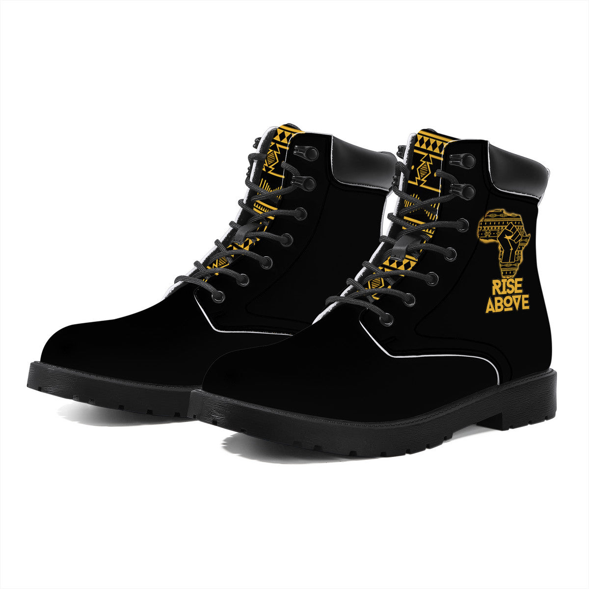 Rise Above- Black Synthetic Leather Boots