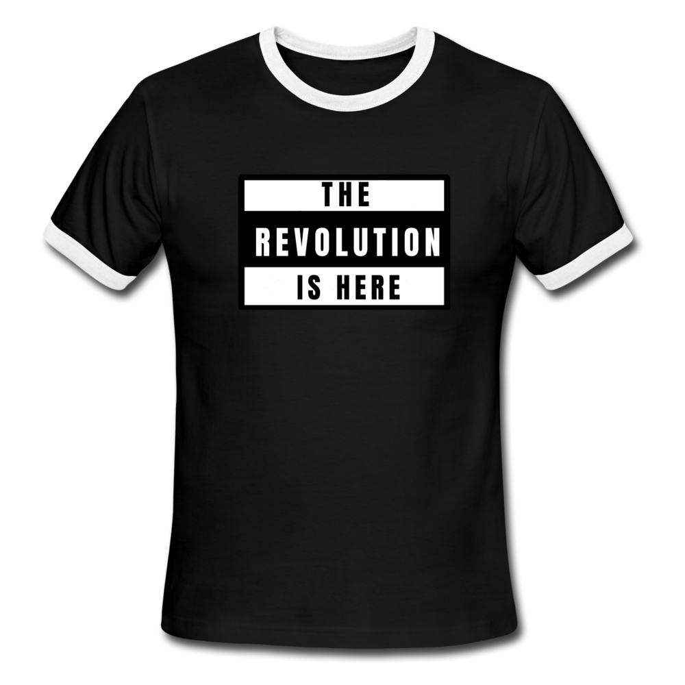 Revolution is Here- Men's Ringer T-Shirt - black/white