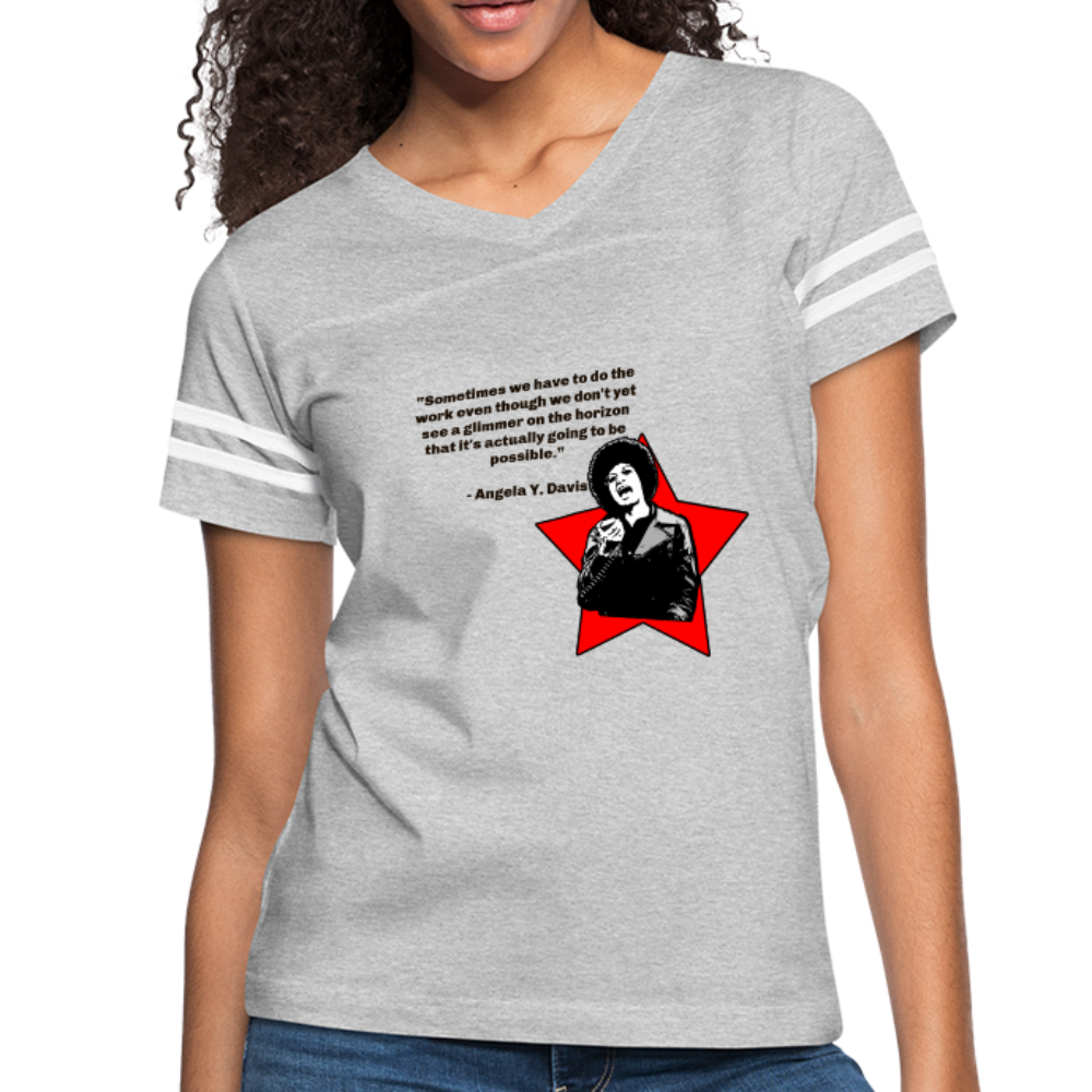 Angela Davis-Women’s Vintage Sport T-Shirt - heather gray/white