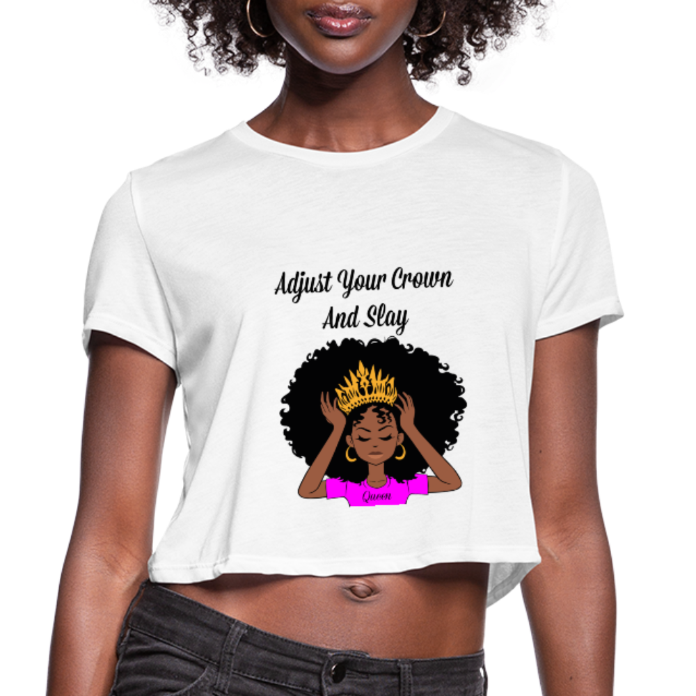 Slay Queen-Women's Cropped T-Shirt - white