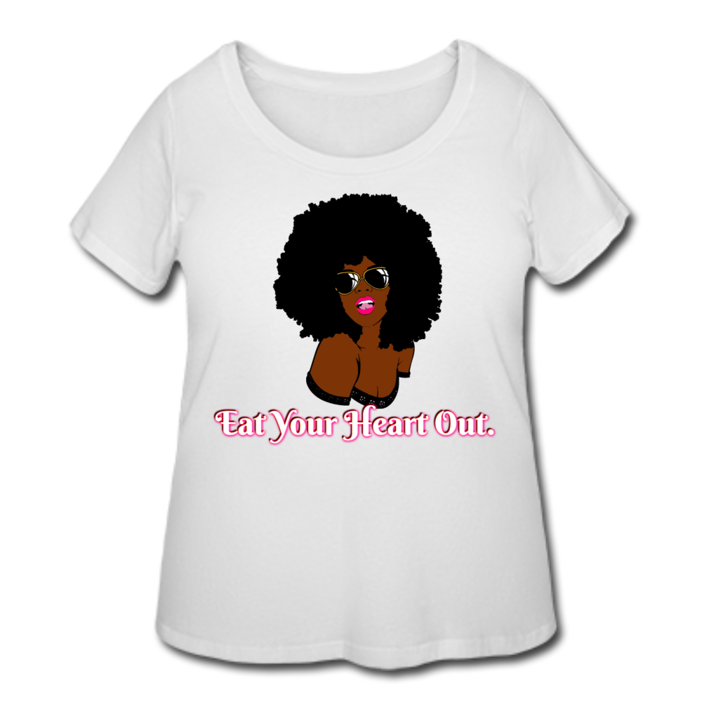 Eat You Heart Out-Curvy T-Shirt - white