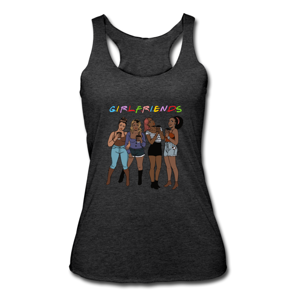 Girlfriends-Women’s Tri-Blend Racerback Tank - heather black