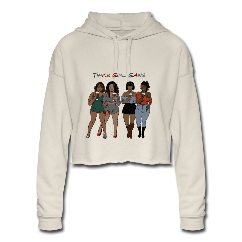 Thick Girl Gang-Women's Cropped Hoodie - dust