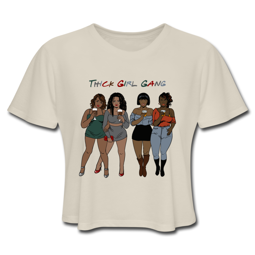 Thick Girl Gang-Women's Cropped T-Shirt - dust