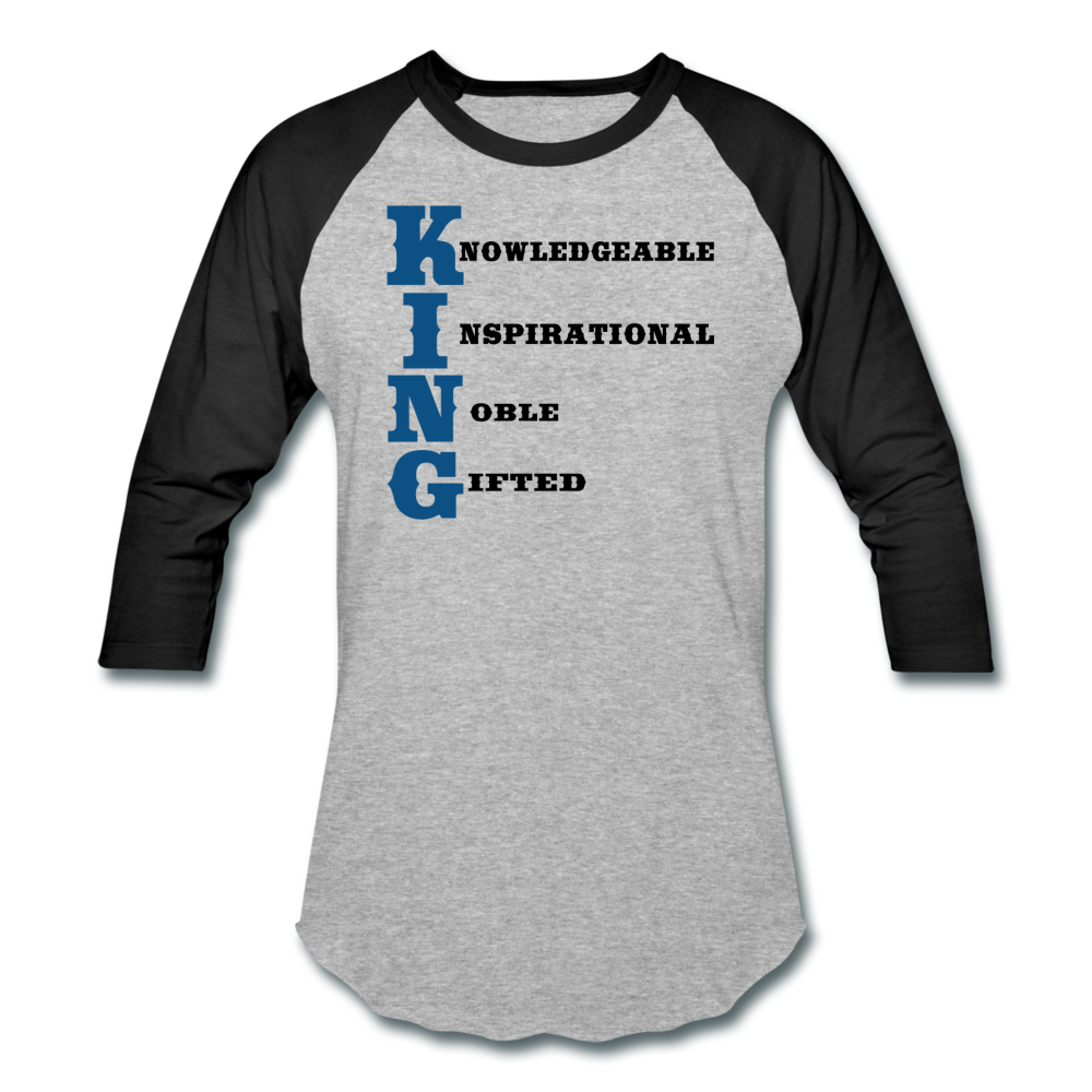 King-Baseball T-Shirt - heather gray/black