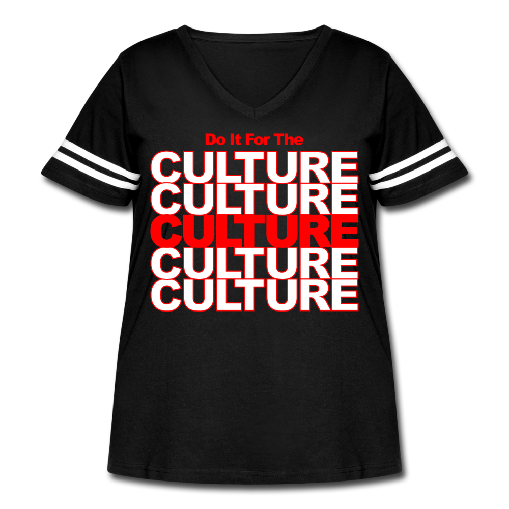 Do It For The Culture-Women's Curvy Vintage Sport T-Shirt - black/white