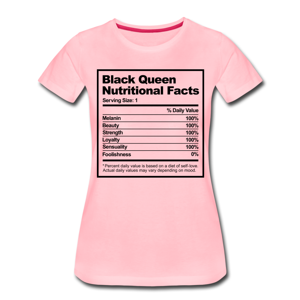 Black Queen Nutritional Facts-Women’s Premium T-Shirt - pink