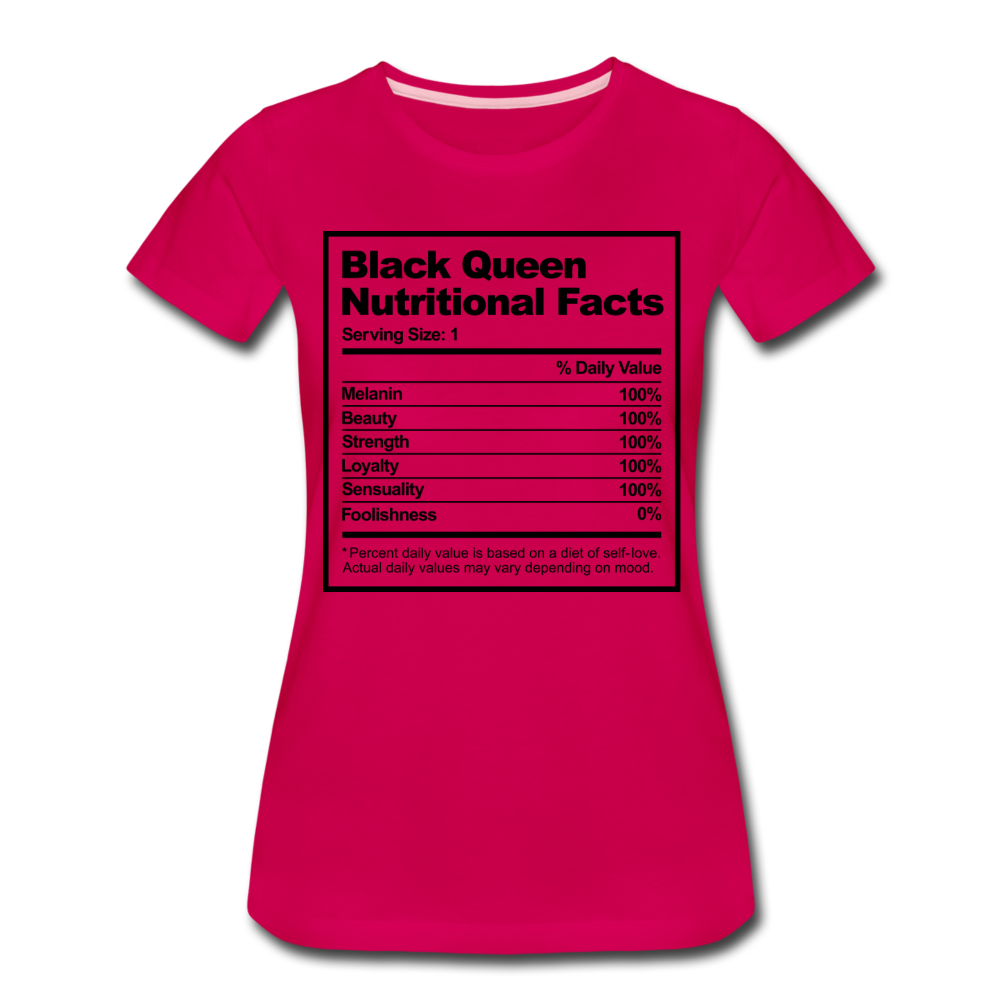 Black Queen Nutritional Facts-Women’s Premium T-Shirt - dark pink