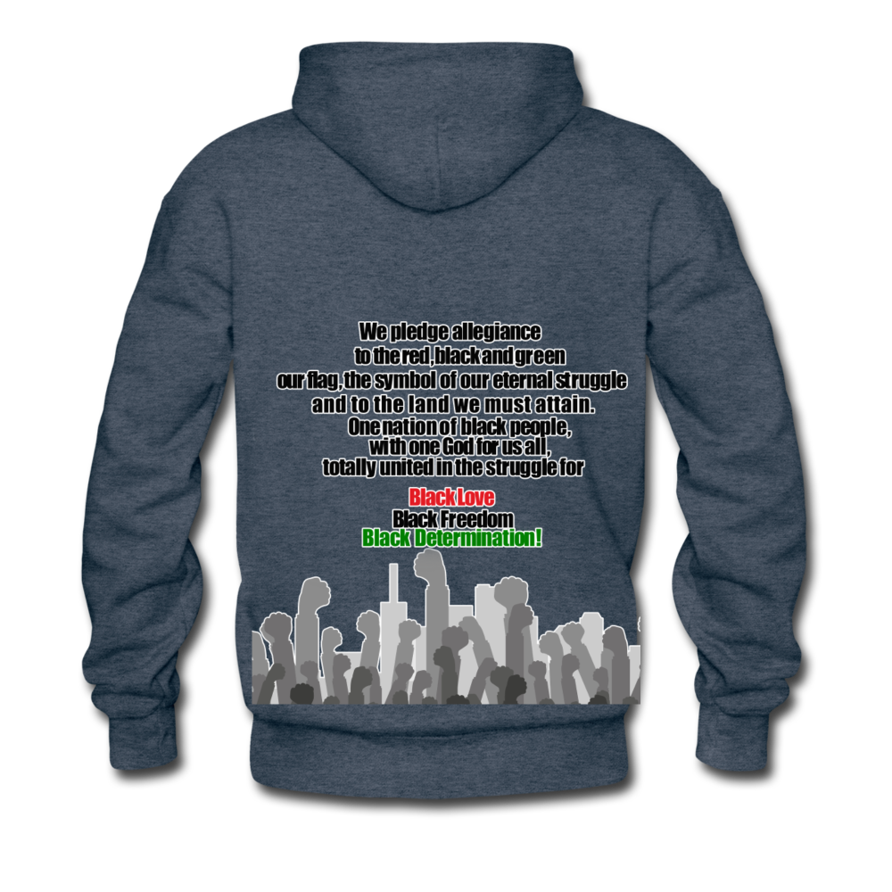 Black Pledge of Allegiance-Men's Premium Hoodie - heather denim