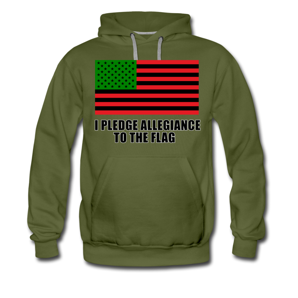 Black Pledge of Allegiance-Men's Premium Hoodie - olive green