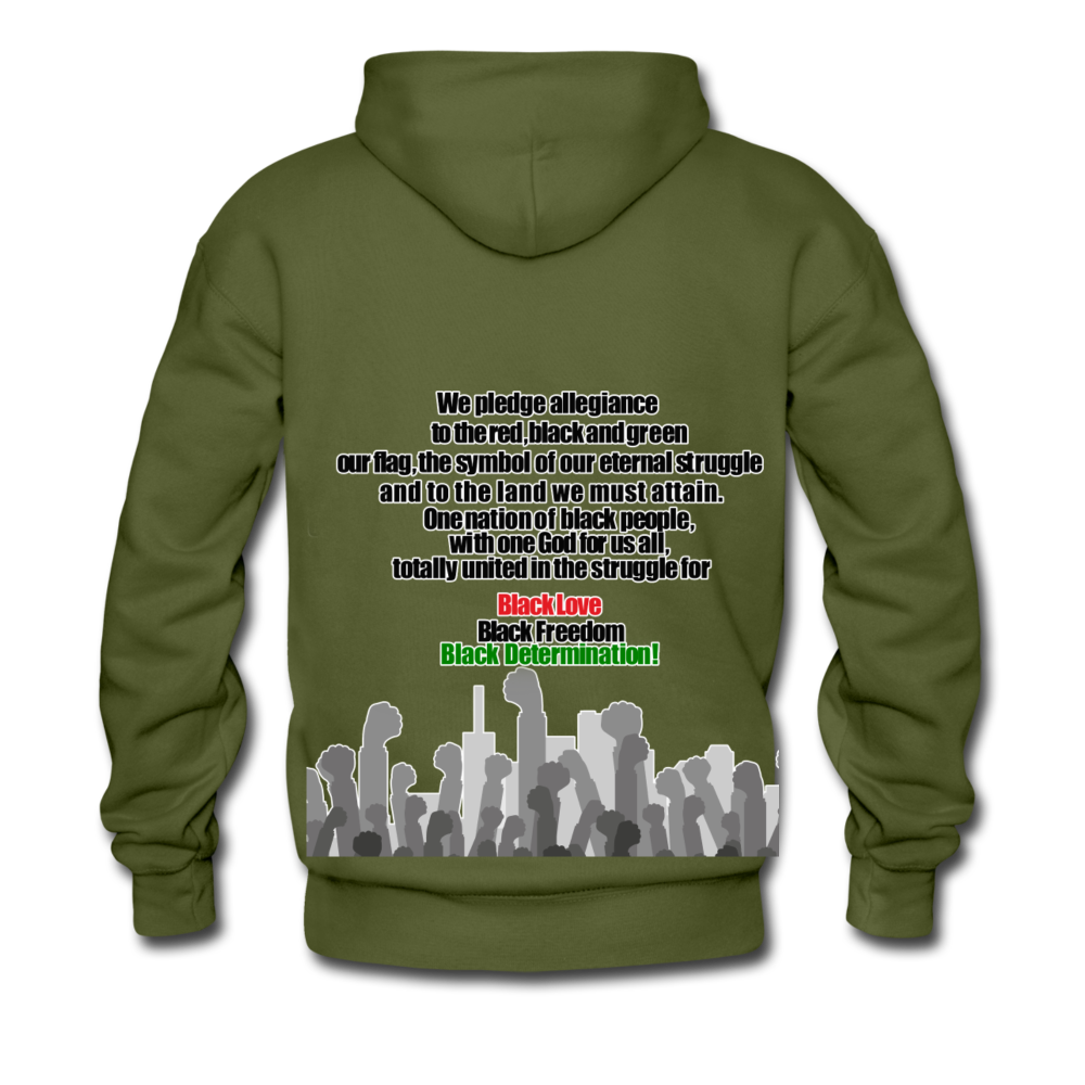 Black Pledge of Allegiance-Men's Premium Hoodie - olive green