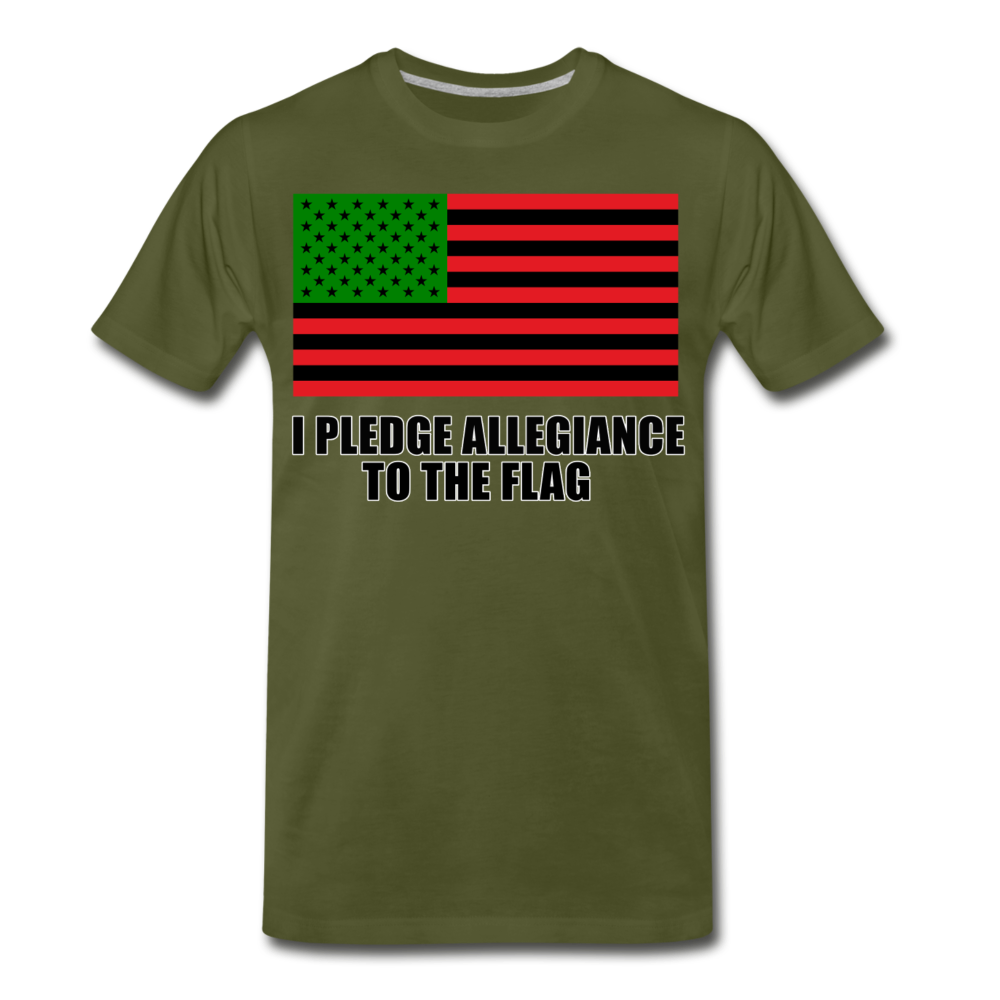 Black Pledge of Allegiance Men's Premium T-Shirt - olive green