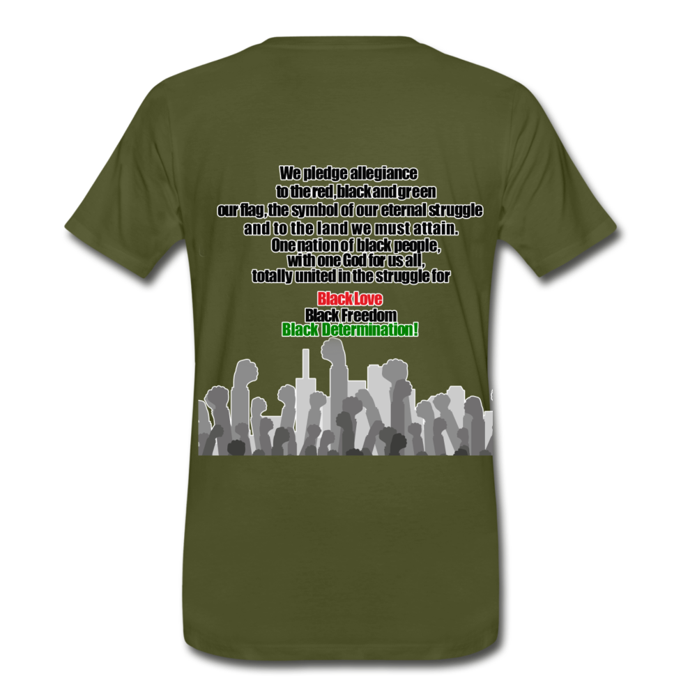Black Pledge of Allegiance Men's Premium T-Shirt - olive green