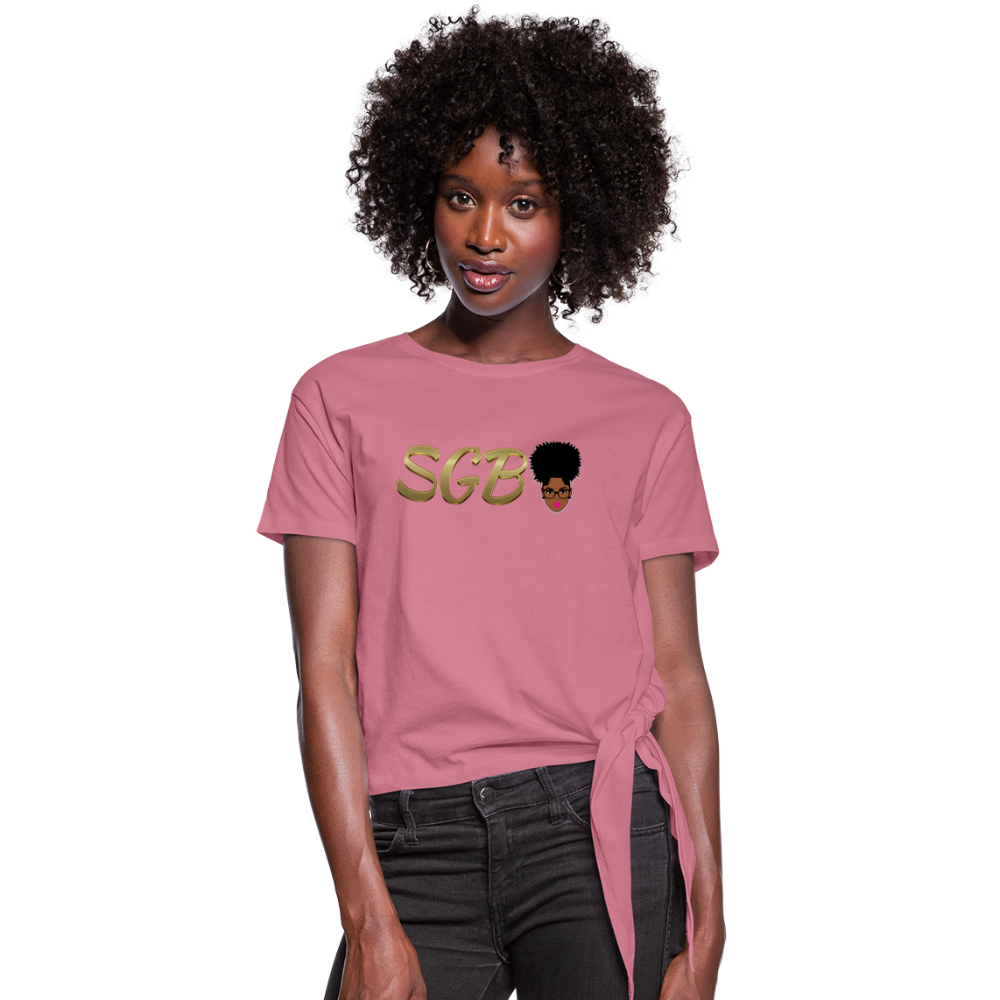 SGB Women's Knotted T-Shirt - mauve