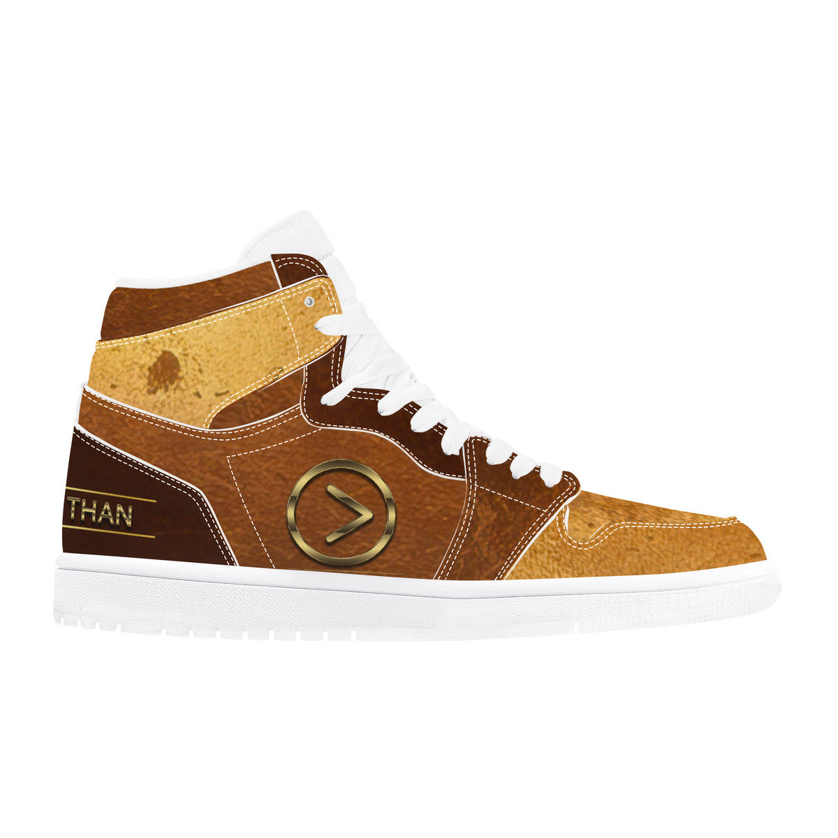 Bronze High Top Synthetic Leather Sneaker