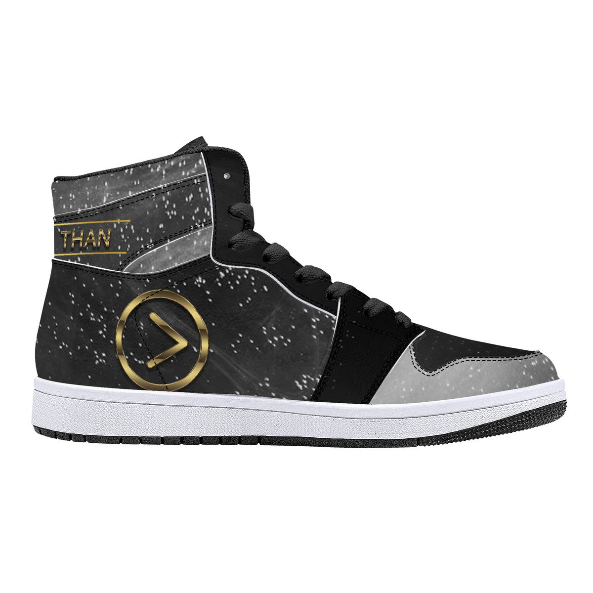 Smokey High-Top Synthetic Leather Sneakers - Black