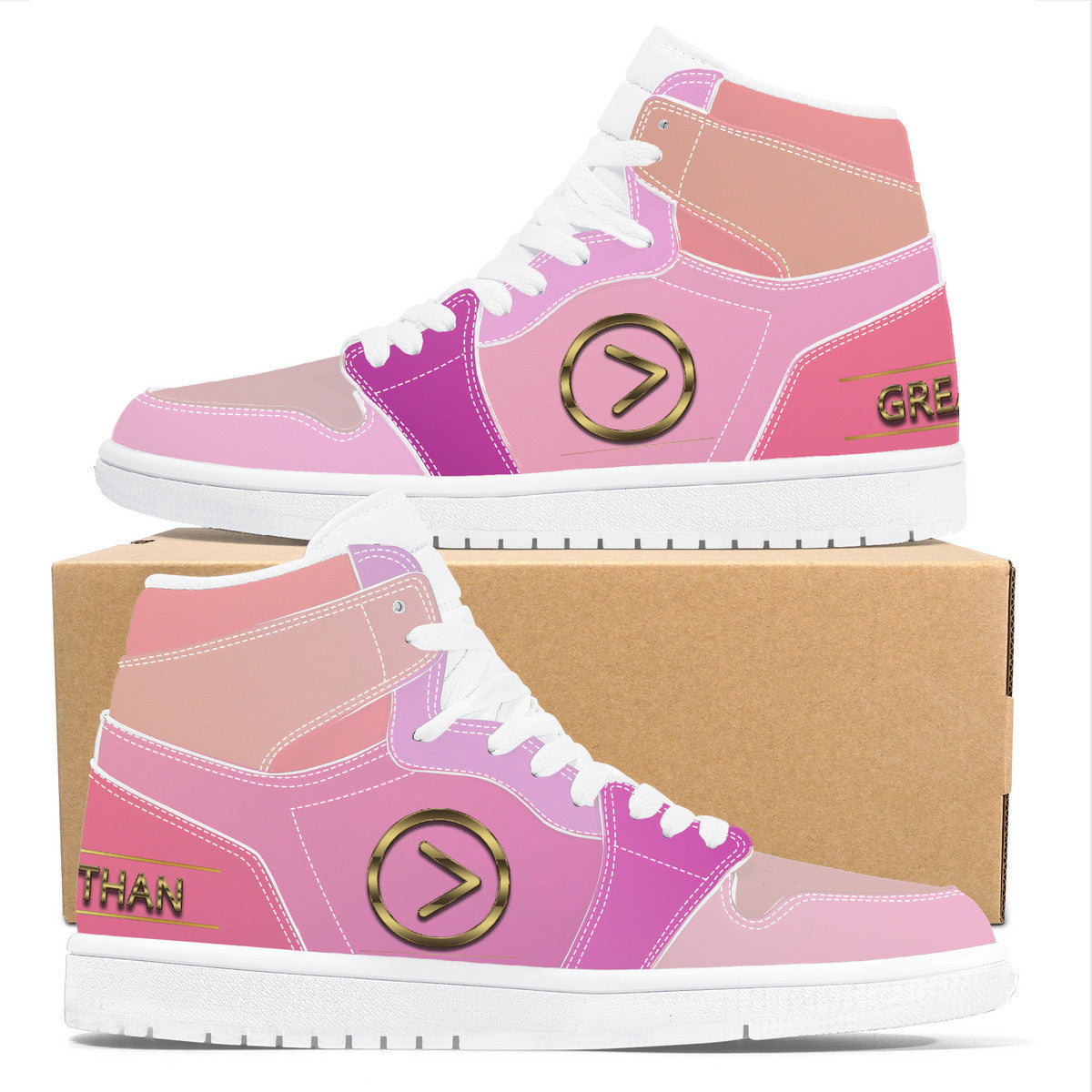 Cotton Candy- High Top Synthetic Leather Sneaker