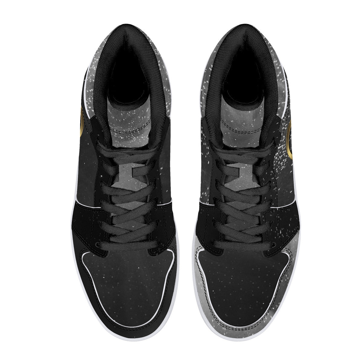 Smokey High-Top Synthetic Leather Sneakers - Black