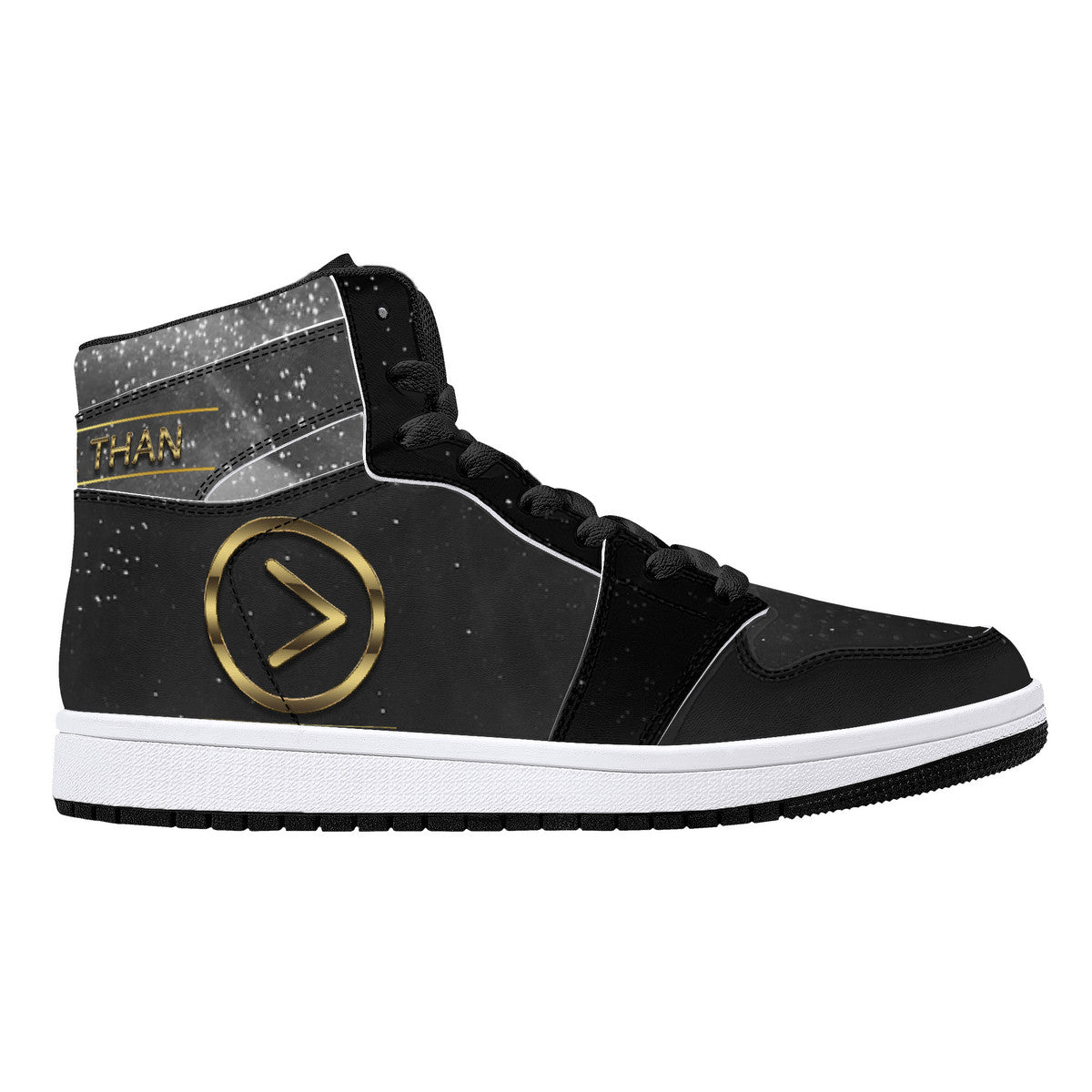 Smokey High-Top Synthetic Leather Sneakers - Black