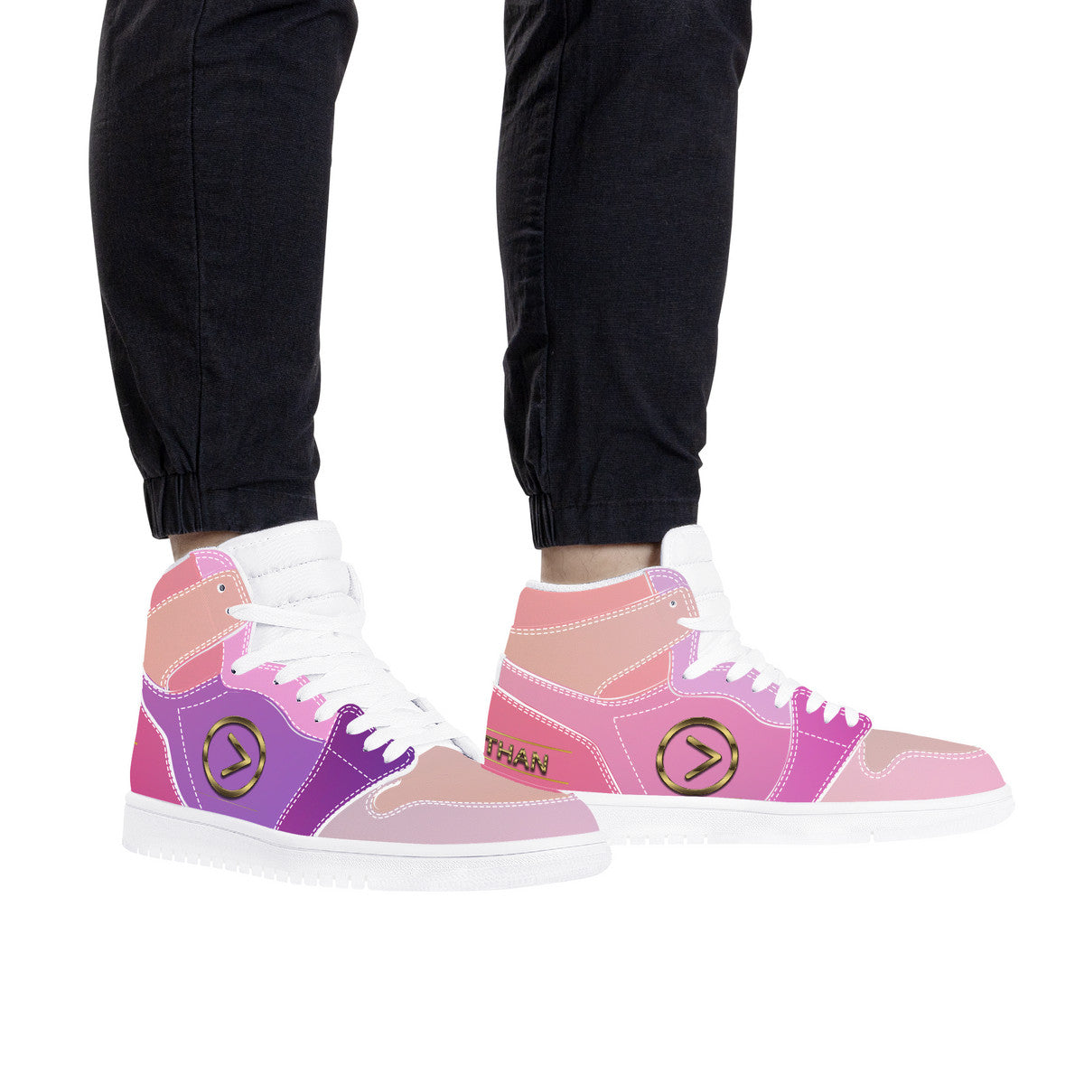 Cotton Candy- High Top Synthetic Leather Sneaker