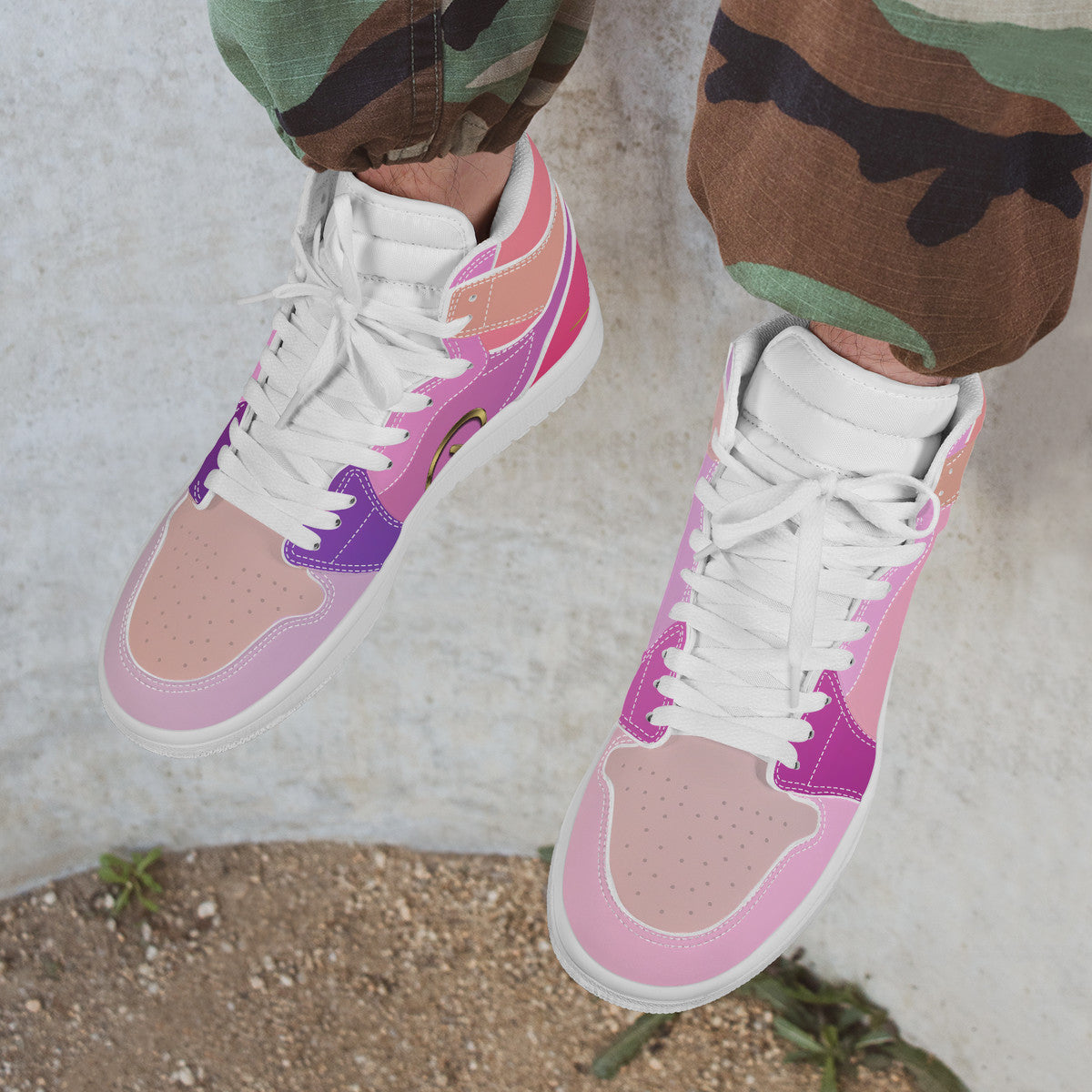 Cotton Candy- High Top Synthetic Leather Sneaker
