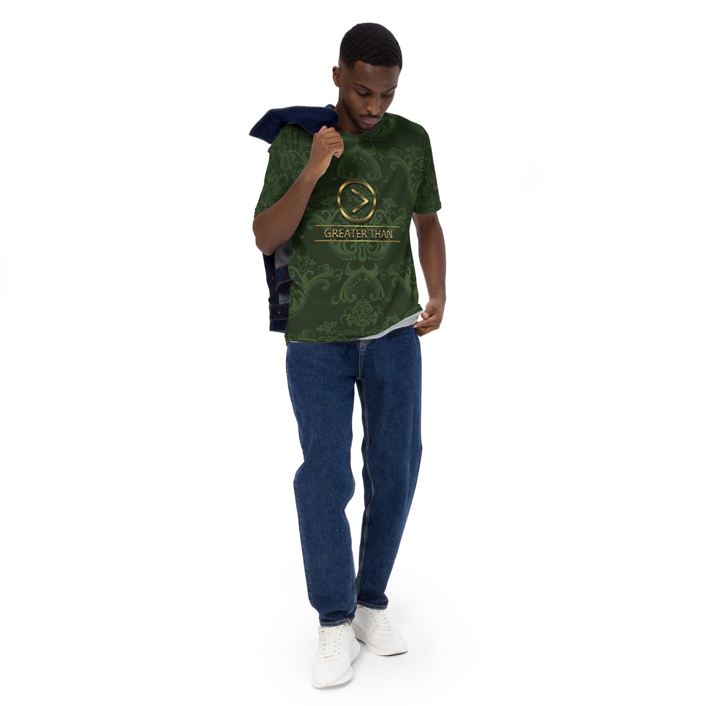Greater Than-Green Men's t-shirt