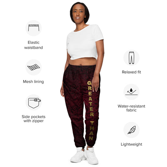 Greater Than-Burgundy track pants