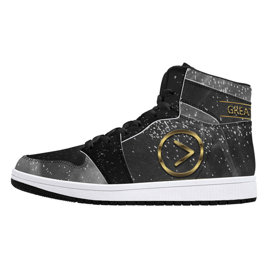 Smokey High-Top Synthetic Leather Sneakers - Black