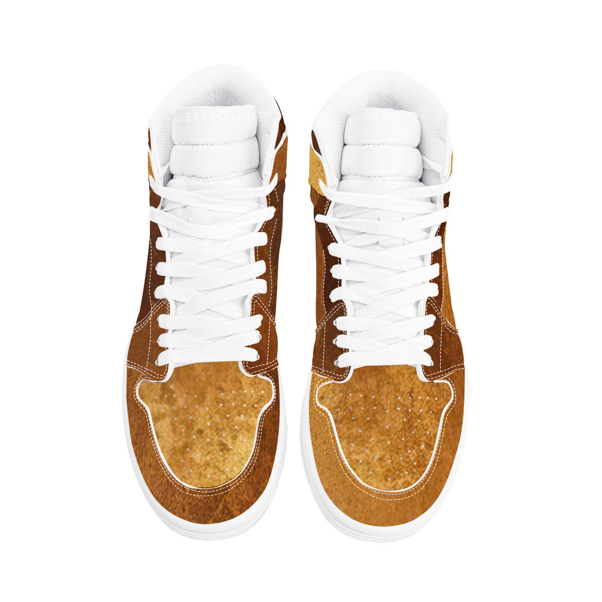 Bronze High Top Synthetic Leather Sneaker