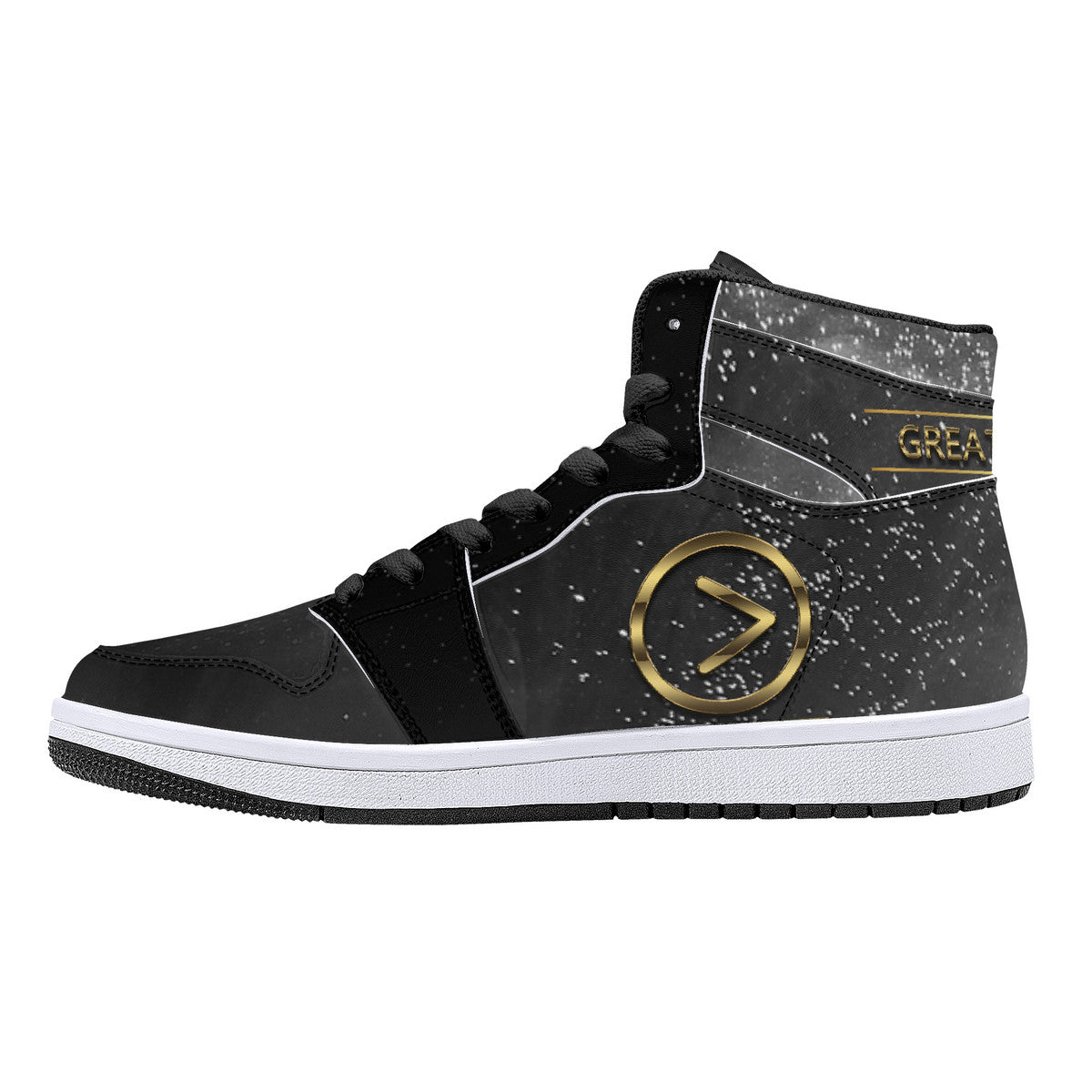 Smokey High-Top Synthetic Leather Sneakers - Black