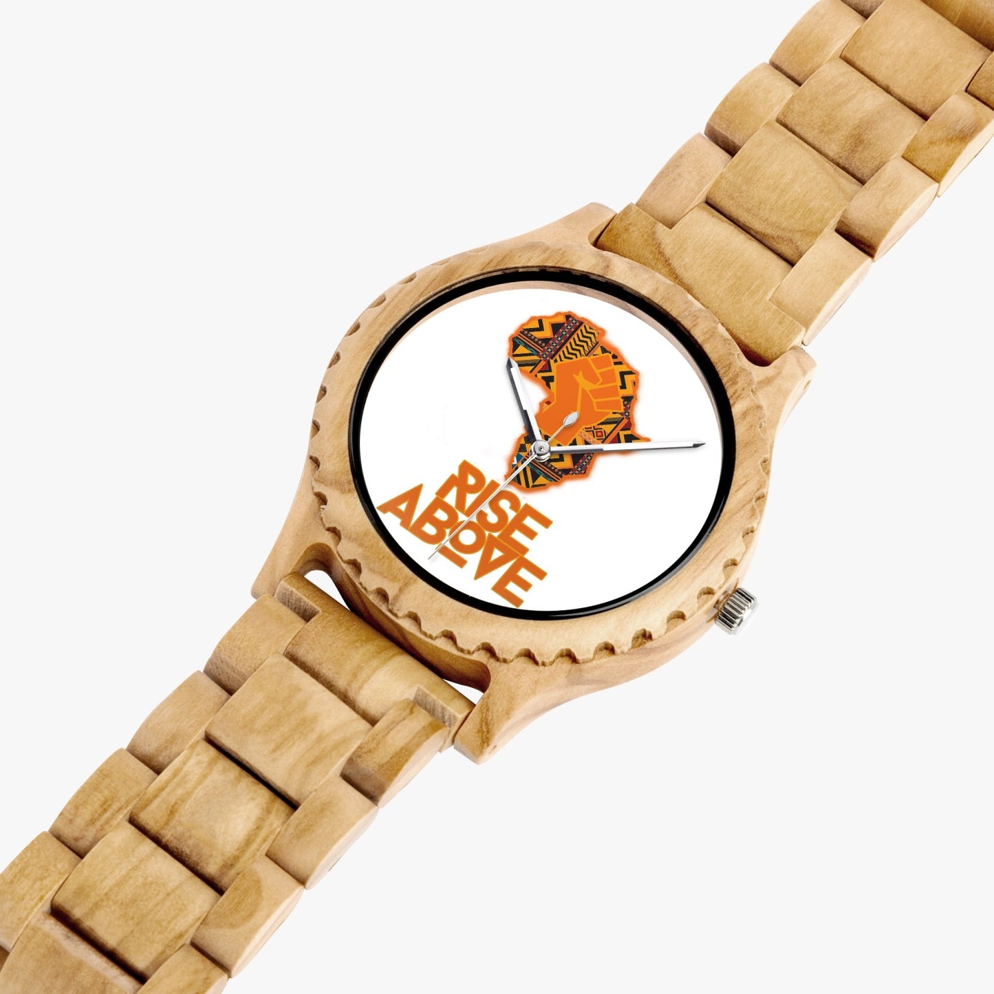 Rise Above: Village Rebel-. Italian Olive Lumber Wooden Watch