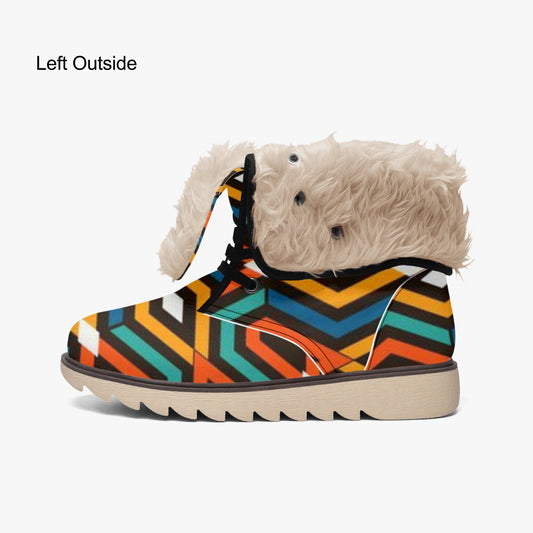 Coat of Many Colors. Cotton-pad Fur Lining Boots