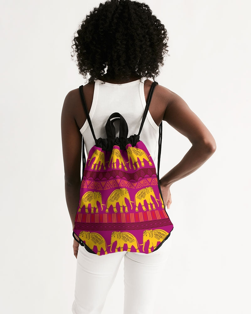 Charge of the Elephants  Canvas Drawstring Bag