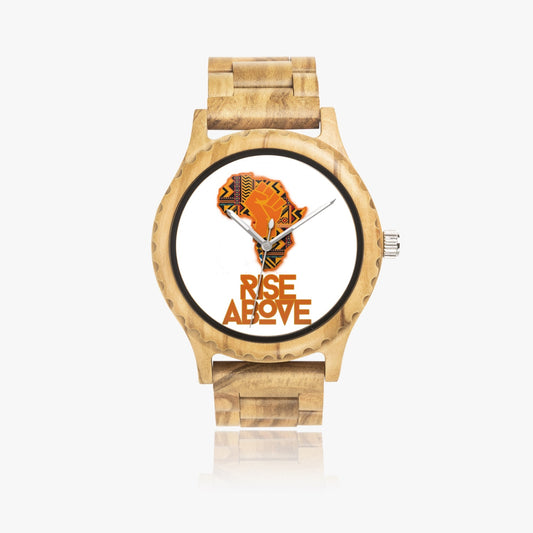 Rise Above: Village Rebel-. Italian Olive Lumber Wooden Watch