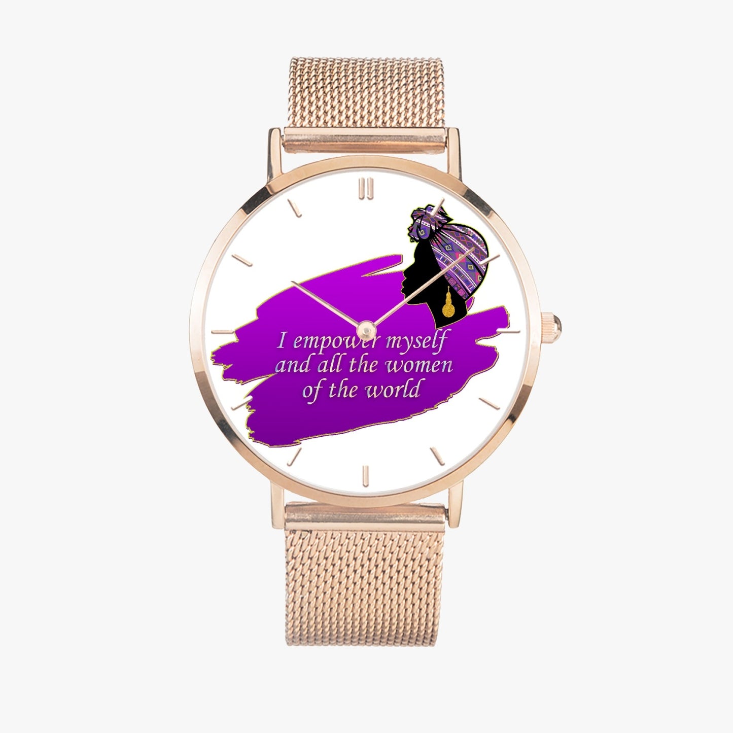 Empowered Woman Ultra-thin Stainless Steel Quartz Watch (With Indicators)