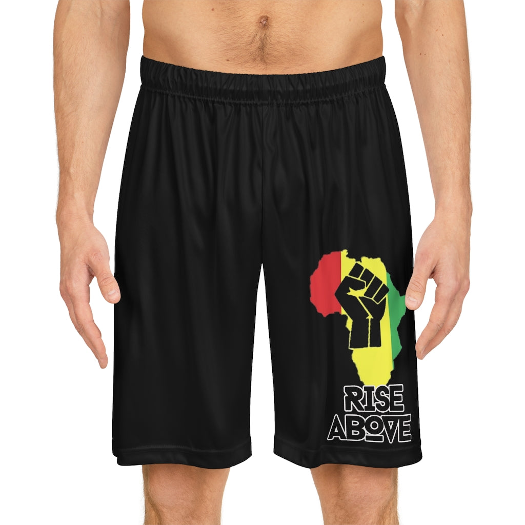 Rise Above: RBG Pride-Black-Basketball Shorts